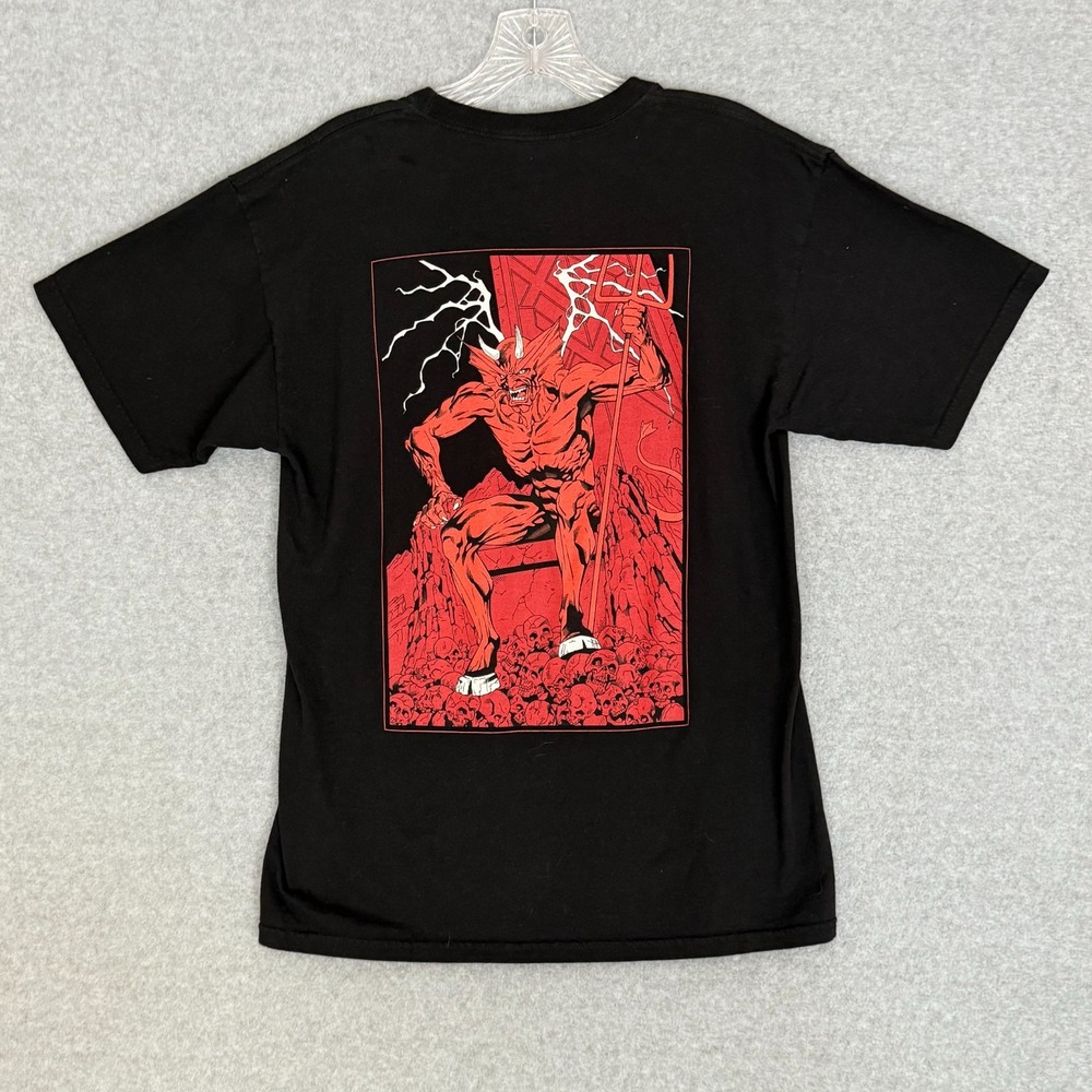 Iron Maiden x Super 7 Red Devil with Hooves 666 Satan T-Shirt Mens Medium Black